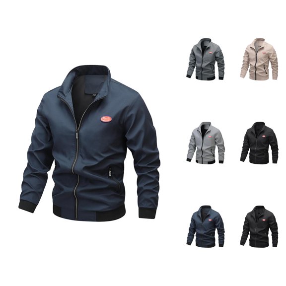 Jackets for Men 2025 Long Sleeve Lightweight Windproof Zip Up Casual Outdoor Jacket with Pockets Windbreaker Outerwear