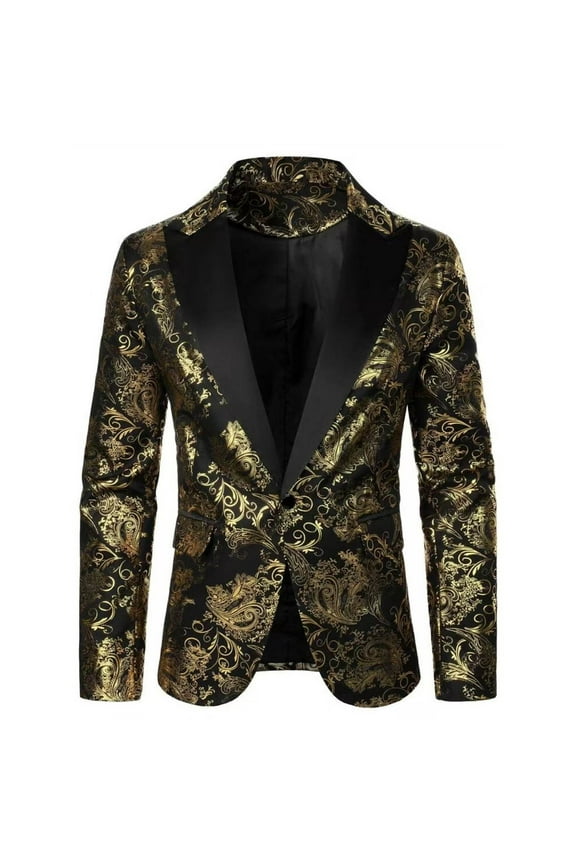 Jackets for Men Blazer Formal Wedding Dressing Suits Casual Suit Dress Suit Jacket,Top for Men Gold