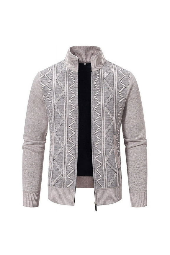 Jackets for Men Casaul Long Sleeve Capless Solid Color Zipper Loose Commuting Jacket Coat