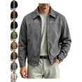 thumbnail image 1 of Jackets for Men Casual Zip Up Lapel Long Sleeve Regular Fit Going Out Jacket, 1 of 8