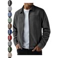 thumbnail image 1 of Jackets for Men Casual Zip Up Lapel Long Sleeve Regular Fit Weekend Wear Jacket, 1 of 8