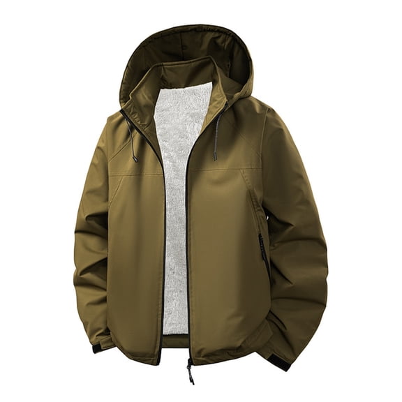 Jackets for Men Fall Popular Hooded Jacket for Youth Korean Style Trendy Zip Up Long Sleeve Warm Outerwear Comfortable Loose Fit Mens Coats