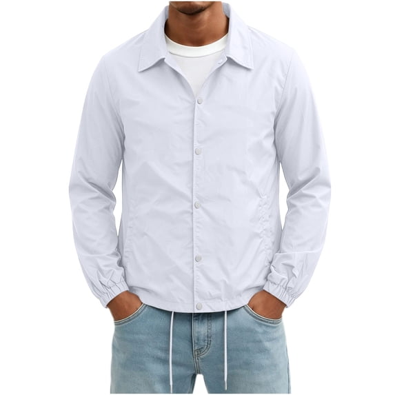 Jackets for Men, Fall Thin Breathable Jackets for Men Lightweight Outdoor Waterproof Jacket Collared Coats