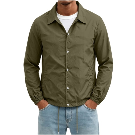 Jackets for Men, Fall Thin Breathable Jackets for Men Lightweight Outdoor Waterproof Jacket Collared Coats