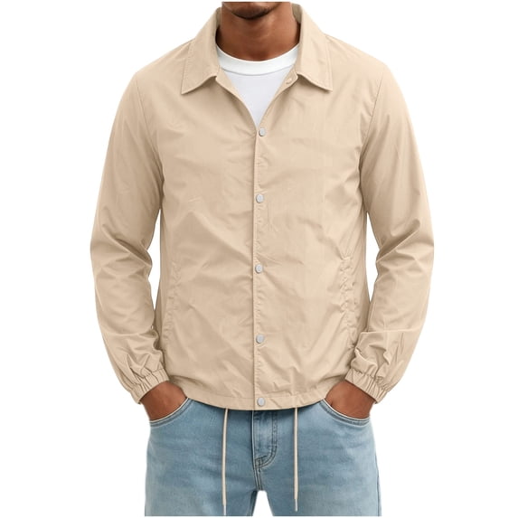 Jackets for Men, Fall Thin Breathable Jackets for Men Lightweight Outdoor Waterproof Jacket Collared Coats
