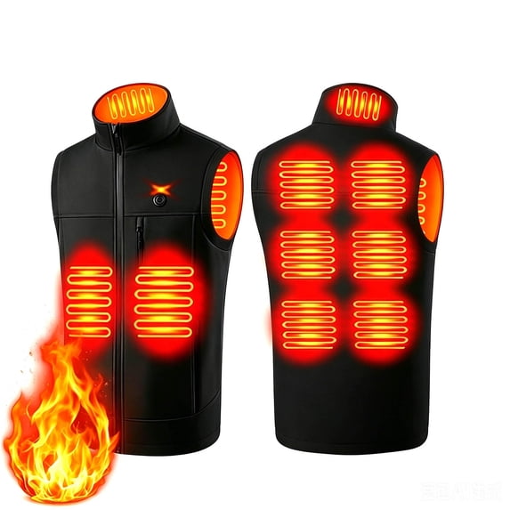 Jackets for Men, Heated Vest for Men/Women,9 Heated Zones Ultra-Soft Shell Heating Jacket Smart Electric Vest with Pocket
