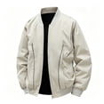 thumbnail image 1 of Jackets for Men Hoodless Casual Bomber Jacket Outwear Long Sleeve Loose Sports Cargo Outdoor Windproof Coat Fashion Casual Coats, 1 of 8