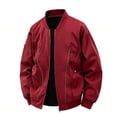 thumbnail image 1 of Jackets for Men Hoodless Casual Bomber Jacket Outwear Long Sleeve Loose Sports Cargo Outdoor Windproof Coat Fashion Casual Coats, 1 of 8