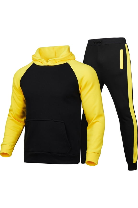 Jackets for Men Jogging Suit Sports Hoodie Set Two-Piece Jacket with Hood And Pockets Long Sleeve Hooded Set Hoodie for Men