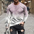 thumbnail image 1 of Jackets for Men,Long Sleeve Shirts for Men Casual Round Neck Pullover Printed T-Shirt Blouse Pink S, 1 of 5