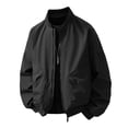thumbnail image 1 of Jackets for Men, Men's Casual Stand Collar Lightweight Jacket, Lightweight Full Zip Front, Breathable Fabric, Packable for Travel Daily Wear, 1 of 4
