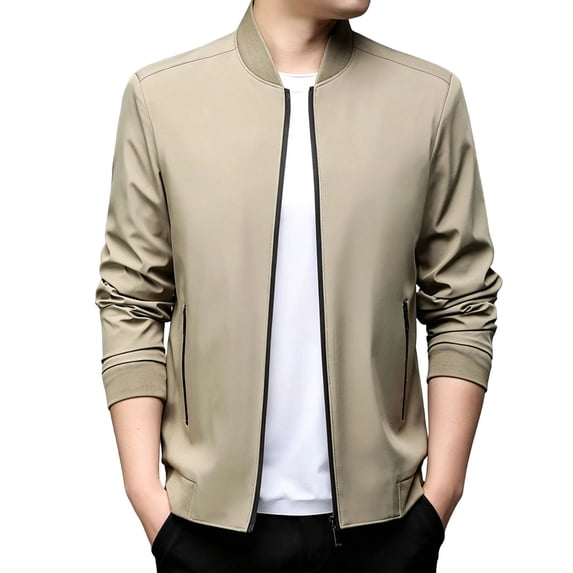 Jackets for Men, Men's Lightweight Bomber Jacket - Windproof Minimalist Design with Hidden & Side Pockets for Casual & Golf