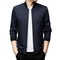 thumbnail image 1 of Jackets for Men, Men's Lightweight Bomber Jacket - Windproof Minimalist Design with Hidden & Side Pockets for Casual & Golf, 1 of 5