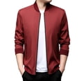 thumbnail image 1 of Jackets for Men, Men's Lightweight Bomber Jacket - Windproof Minimalist Design with Hidden & Side Pockets for Casual & Golf, 1 of 5