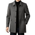 thumbnail image 1 of Jackets for Men, Men's Single Breasted Overcoat Mid Length Business Casual Coat, Turn Down Collar Tailored Fit, for Office Travel Formal Outerwear, 1 of 6