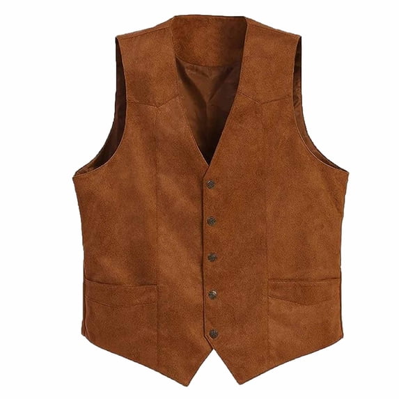Jackets for Men, Men's Sleeveless Slim Tank Vest Vintage V-Neck Buttons Waistcoat Curved Hem Gilet Single Breasted Business Western Jacket