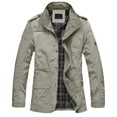 thumbnail image 1 of Jackets for Men, Men's Solid Stand Collar Casual Jacket, Long Sleeve Loose Fit Plus Size Business Commute Outer Coat, 1 of 8