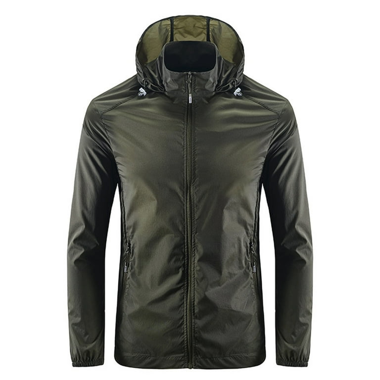Jackets for Men Men s Summer Light Breathable Ice Silk Sunscreen Outdoor Windbreaker Jackets Y2k Color Green Size XL Walmart