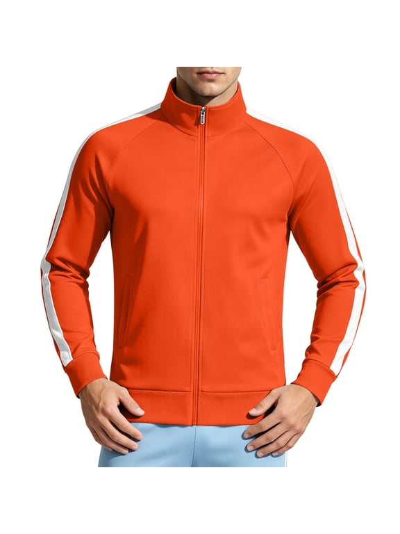 Jackets for Men, Men's Urban Hip Hop Premium Track Jacket, Slim Fit Side Taping Sportswear Urbanwear Streetwear Top