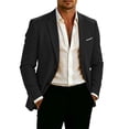 thumbnail image 1 of Jackets for Men, Mens Linen Suit Blazer Lightweight Mens Summer Beach Sport Coat Casual Blazer for Men Single Breasted Solid Jacket, 1 of 9