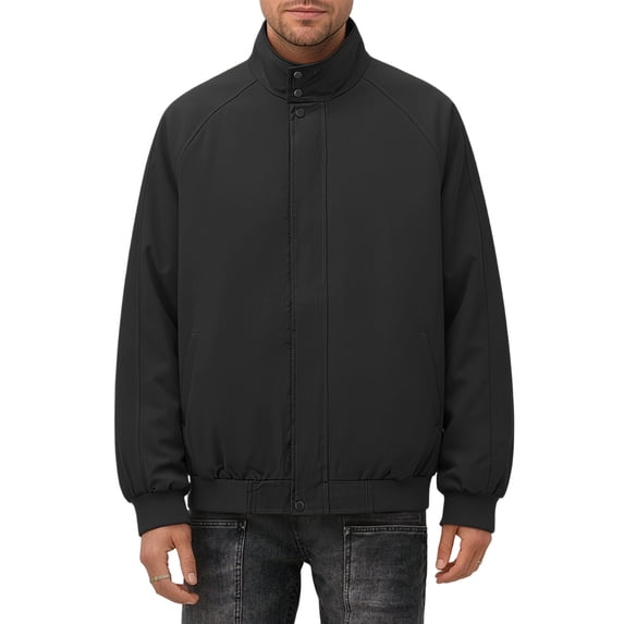 Jackets for Men, Mens Stand Collar Bomber Jacket Raglan Sleeve Zipper Snap Loose Fit Coat Fall Winter Trendy Casual Street Outerwear