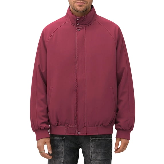 Jackets for Men, Mens Stand Collar Bomber Jacket Raglan Sleeve Zipper Snap Loose Fit Coat Fall Winter Trendy Casual Street Outerwear