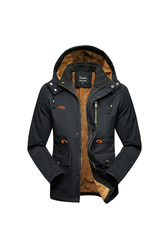 Jackets for Men,Mens Winter Coats Hooded Winter Workwear Jacket Thicken Military Jacket Cotton Coat Warm Ski Windbreaker Outerwear