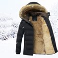 thumbnail image 1 of Jackets for Men,Mens Winter Coats Solid Casual Mid Length Thickening Keep Warm Zipper Pocket Jacket Coats Warm Ski Windbreaker Outerwear, 1 of 7