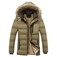 thumbnail image 1 of Jackets for Men,Mens Winter Coats Solid Casual Mid Length Thickening Keep Warm Zipper Pocket Jacket Coats Warm Ski Windbreaker Outerwear, 1 of 3