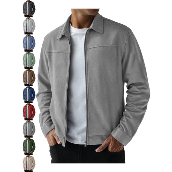 Jackets for Men Modern Zip Up Lapel Long Sleeve Regular Fit Outdoor Jacket