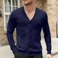 thumbnail image 1 of Jackets for Men Plus Size Cardigan Knitted Long Sleeve Hoodless Casual Solid Color Casual Outwear Jackets,Coats for Men Navy, 1 of 6