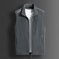 thumbnail image 1 of Jackets for Men Plus Size Sleeveless Jacket Zipper Multiple Pockets Solid Color Warm Outdoor Coat,Coats for Men Gray, 1 of 3