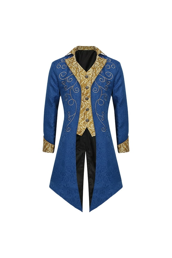 Jackets for Men Plus Size Tailcoat Jacket for Halloween Costume Medieval Punk Long Sleeved Blazer,Coats for Men Multicolor