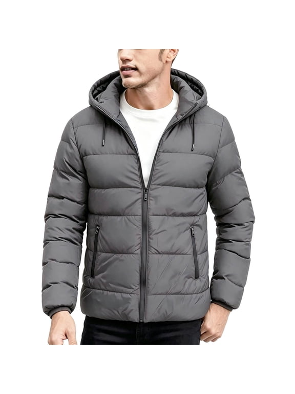 Jackets for Men, Puffer Jacket Men Heavyweight Warm Winter Coats Windproof Thermal Insulated Jackets Thick Down Outwear with Pockets