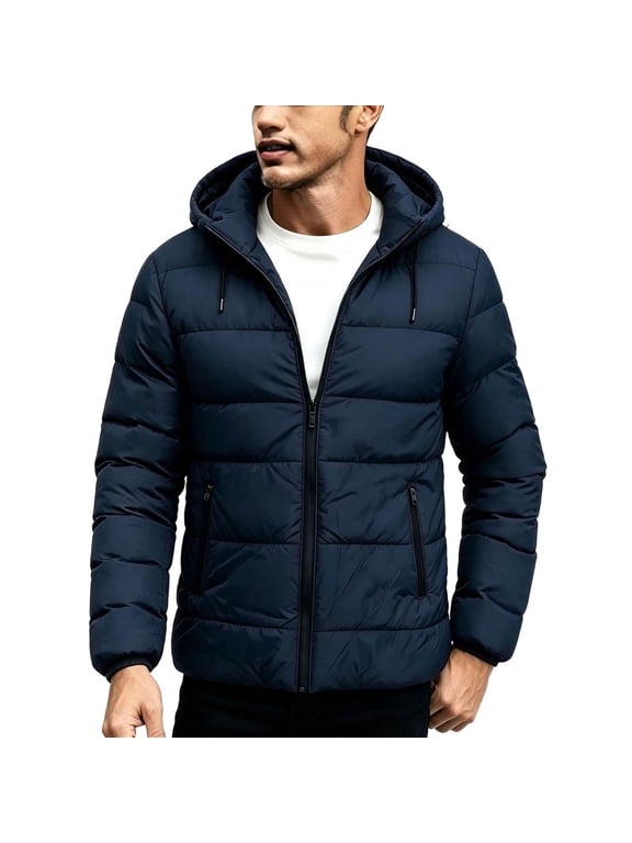 Jackets for Men, Puffer Jacket Men Heavyweight Warm Winter Coats Windproof Thermal Insulated Jackets Thick Down Outwear with Pockets