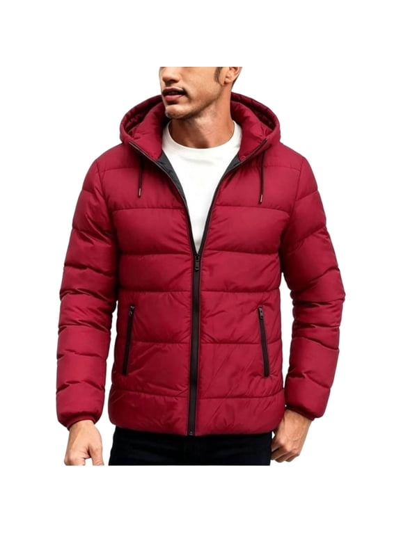 Jackets for Men, Puffer Jacket Men Heavyweight Warm Winter Coats Windproof Thermal Insulated Jackets Thick Down Outwear with Pockets