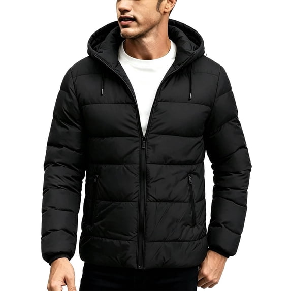 Jackets for Men, Puffer Jacket Men Heavyweight Warm Winter Coats Windproof Thermal Insulated Jackets Thick Down Outwear with Pockets