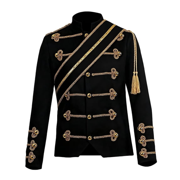 Jackets for Men, Royal Court Prince Costume Breasted Suit Gild Blazer Jacket Nightclub Bar Dress