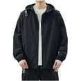 thumbnail image 1 of Mens Winter Jacket Solid Color Ice Silk Pocket Zipper Sunscreen Clothes Jackets for Men, 1 of 3