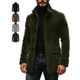 thumbnail image 1 of Jackets for Men Stylish Corduroy Button Front Lapel Long Sleeve Going Out Jacket, 1 of 6
