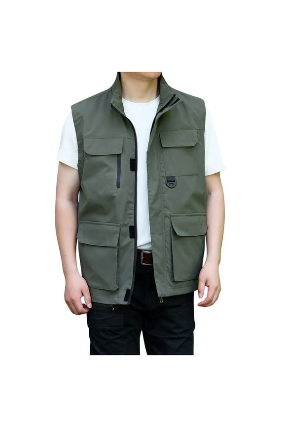 Jackets for Men Thin Sports Multi-Bag Casual Quick-Drying Loose Vest Mountaineering Tooling Outdoor Vest Jackets Vest for Men