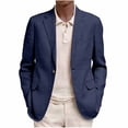 thumbnail image 1 of Jackets for Men Turndown Collar Button Suit Jacket Fashion Solid Color Long Sleeved Casual Jacket Coat Business Commute Outwear Jackets with Pockets, 1 of 6