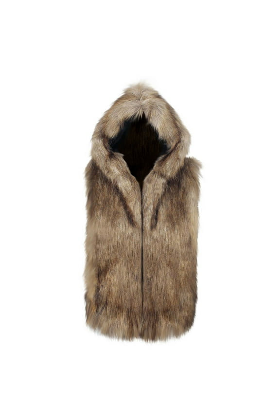 Jackets for Men Winter Sleeveless Solid Color Hooded Warm Jacket Artificial Wool Jacket Winter Jackets for Men