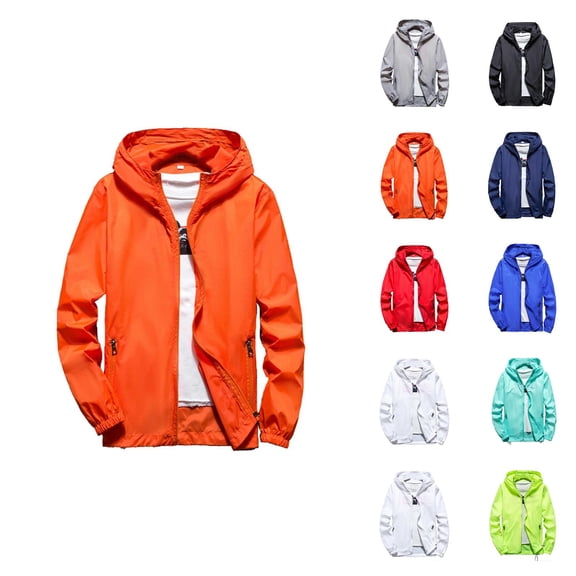 Jackets for Men Women 2025 Lightweight Breathable Outdoor Casual Long Sleeve Zip Up Hooded Jacket with Pockets Hoodie