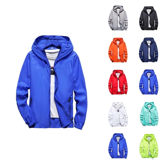 Jackets for Men Women 2025 Lightweight Breathable Outdoor Casual Long Sleeve Zip Up Hooded Jacket with Pockets Hoodie