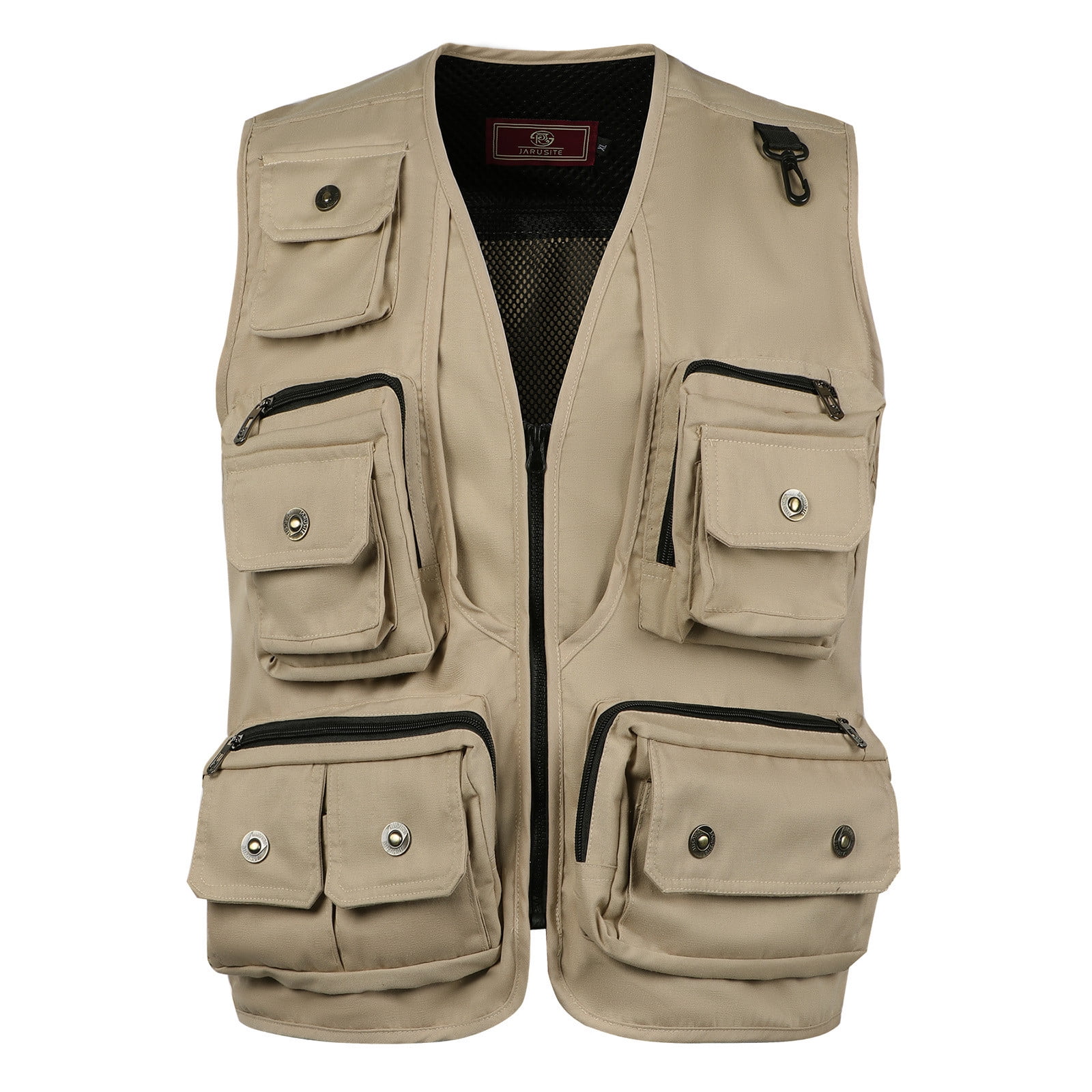 Jackets for Mens Gilet Waistcoat Multi Pocket Fishing Hunting Hiking Vest  Waistcoat Jacket Army Green L 
