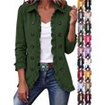 thumbnail image 1 of Jackets for Women Casual Long Sleeve Open Front Ruffle Trimmed Double Breasted Shirt Jacket, Perfect for Jeans & Skirts, 1 of 9
