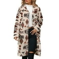 thumbnail image 1 of Jackets for Women Ethnic Aztec Print Wool Trench Coat Single Breasted Overcoat With Pocket 2025 Trendy Outfits, 1 of 6