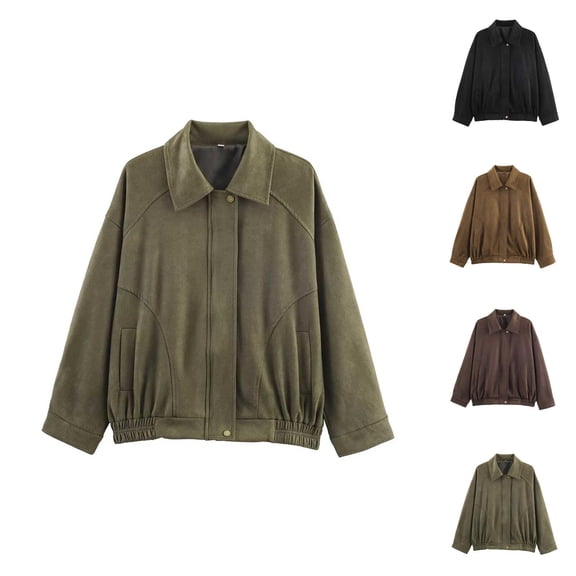 Jackets for Women Fall Jacket Loose Fit Casual Jacket Outerwear With Classic Lapel Collar For Everyday Stylish Comfort
