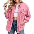 thumbnail image 1 of Jackets for Women Jackets for Women Trendy Women's Denim Jacket Distressed Oversized Boyfriend Style Mid Long Casual Coat With Ripped Details, 1 of 5